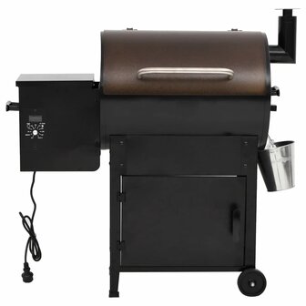 Pelletbarbecue met schoorsteen 104 cm ijzer zwart
