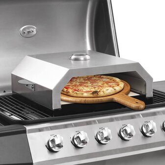 Pizzaoven met keramische steen voor gas-/houtskoolbarbecue