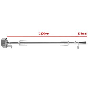 BBQ Draaispit met professionele motor staal 1200 mm