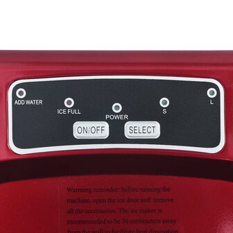 IJsblokjesmachine 1,4 L 15 kg/24 u rood