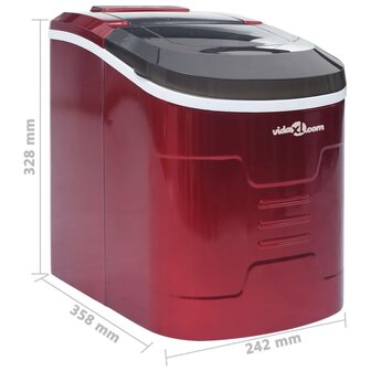 IJsblokjesmachine 2,4 L 15 kg/24 u rood