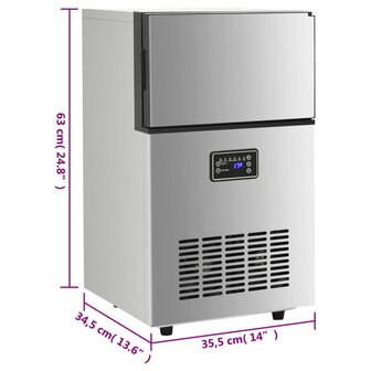 IJsblokjesmachine 45 kg / 24 u zilverkleurig