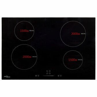 Inductiekookplaat 4 zones aanraakbediening 7000 W 77 cm glas