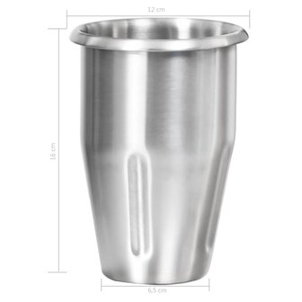 Milkshake mixer met dubbele bekers roestvrij staal 2 L