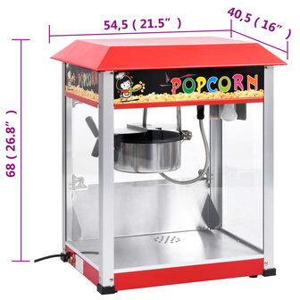 Popcornmaker met teflonpan 1400 W