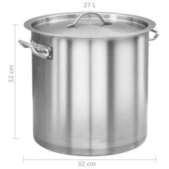 Kookpan 26 L 32x32 cm roestvrij staal