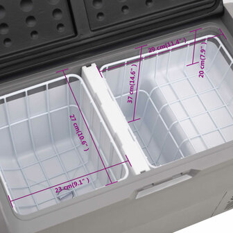 Koelbox met wielen en handvat 50 L polypropeen zwart en grijs