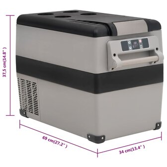 Koelbox met handvat 35 L PP &amp; PE zwart en wit