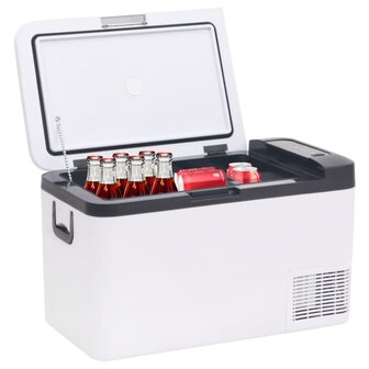 Koelbox met handvat 18 L PP &amp; PE zwart en wit