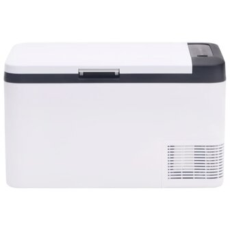 Koelbox met handvat 18 L PP &amp; PE zwart en wit
