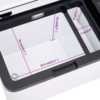 Koelbox met handvat 18 L PP &amp; PE zwart en wit