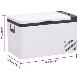 Koelbox met handvat 25 L PP &amp; PE zwart en wit