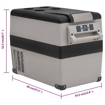 Koelbox met handvat 55 L PP &amp; PE zwart en grijs