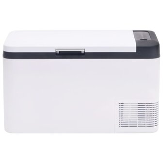 Koelbox met handvat en adapter 25 L PP &amp; PE zwart en wit