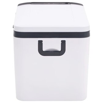 Koelbox met handvat en adapter 25 L PP &amp; PE zwart en wit
