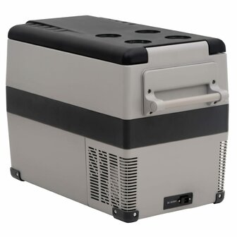 Koelbox met handvat en adapter 35 L PP &amp; PE zwart en grijs