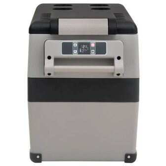Koelbox met handvat en adapter 55 L PP &amp; PE zwart en grijs