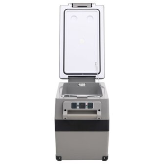 Koelbox met handvat en adapter 55 L PP &amp; PE zwart en grijs