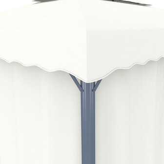 Prieel met gordijn 4x3 m aluminium cr&egrave;mewit