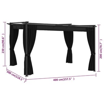 Prieel 4x3 m antraciet