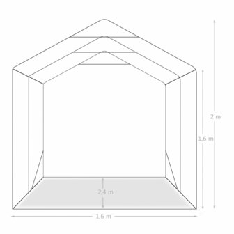 Garagetent 1,6x2,4 m PVC groen