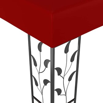 Prieel met LED-lichtslinger 3x3 m wijnrood