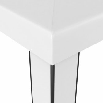 Prieel met dubbel dak en LED-lichtslinger 3x3 m wit