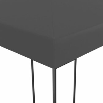 Tuinpaviljoen met LED-lichtslinger 3x3 m antracietkleurig