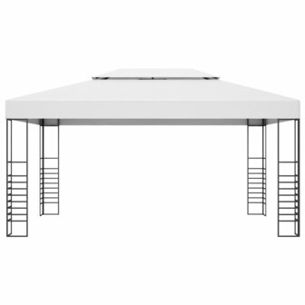 Prieel met LED-lichtslinger 4x3x2,7 m wit