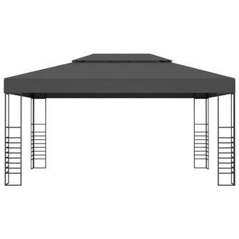 Prieel met LED-lichtslinger 3x4 m antracietkleurig