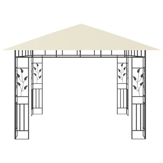 Prieel met klamboe LED-lichtslinger 180 g/m&sup2; 3x3x2,73 m cr&egrave;me