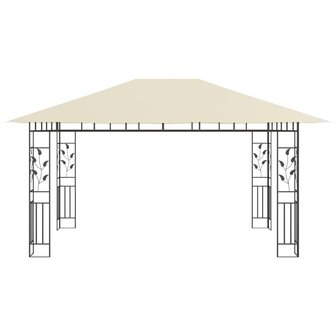 Prieel met klamboe LED-lichtslinger 180 g/m&sup2; 4x3x2,73 m cr&egrave;me
