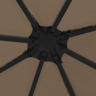 Prieel met LED-lichtslinger 3x3 m taupe