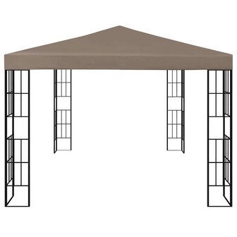 Prieel met LED-lichtslinger 4x3 m taupe