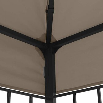 Prieel met LED-lichtslinger 4x3 m taupe
