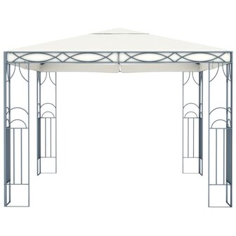 Prieel met LED-lichtslinger 300x300 cm cr&egrave;mekleurig