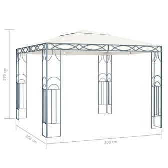 Prieel met LED-lichtslinger 300x300 cm cr&egrave;mekleurig
