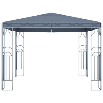 Prieel met LED-lichtslinger 300x300 cm antracietkleurig