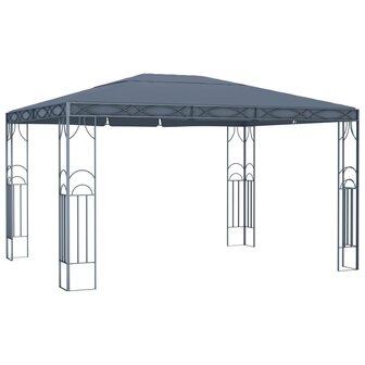 Prieel met LED-lichtslinger 400x300 cm antracietkleurig