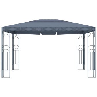 Prieel met LED-lichtslinger 400x300 cm antracietkleurig