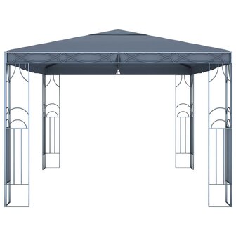 Prieel met LED-lichtslinger 400x300 cm antracietkleurig