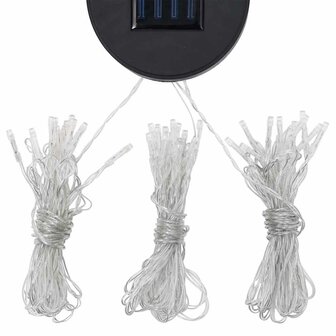 Prieel met gordijn en LED-lichtslinger 3x3 m cr&egrave;mewit