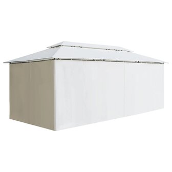 Prieel met gordijnen 180g/m&sup2; 600x298x270 cm wit