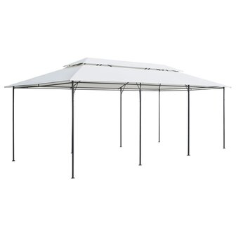 Prieel met gordijnen 180g/m&sup2; 600x298x270 cm wit