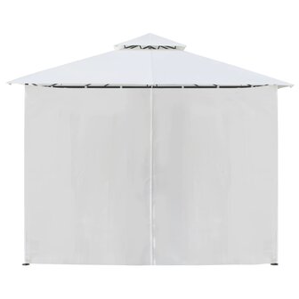Prieel met gordijnen 180g/m&sup2; 600x298x270 cm wit