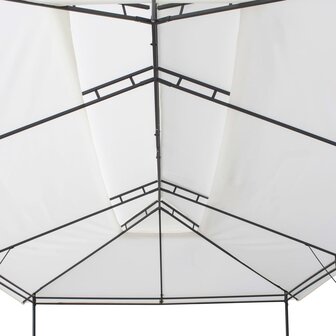 Prieel met gordijnen 180g/m&sup2; 600x298x270 cm wit