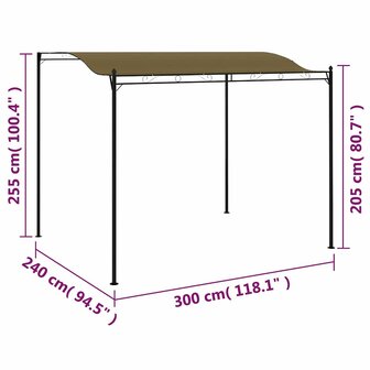 Zonneluifel 180 g/m&sup2; 3x2,4 m taupe