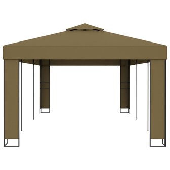 Prieel met dubbel dak 180 g/m&sup2; 3x6 m taupe