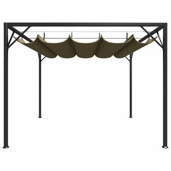 Tuinprieel met uittrekbaar dak 180 g/m&sup2; 3x3 m taupe