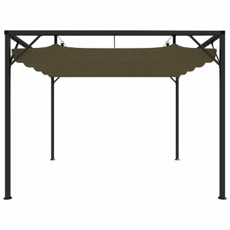 Tuinprieel met uittrekbaar dak 180 g/m&sup2; 3x3 m taupe